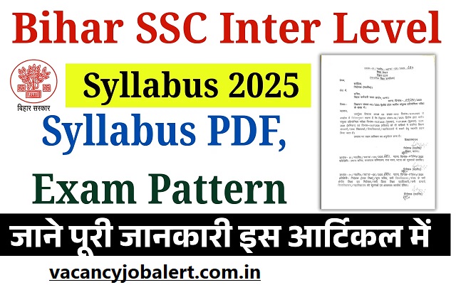 बिहार एसएससी इंटर लेवल सिलेबस 2025