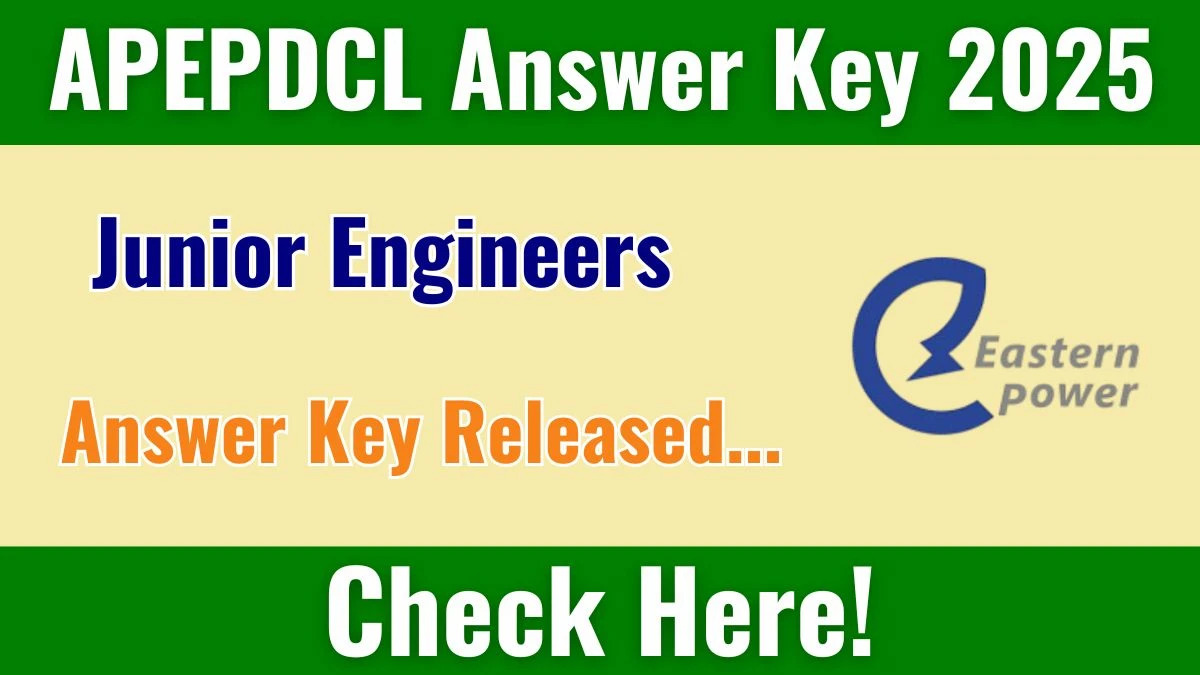 APEPDCL Junior Engineer Answer Key 2025 Released